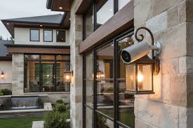 Security camera at a modern front entrance